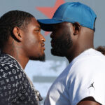 Anderson and Bakole face-to-face at Santa Monica Pier earlier this week Photo Credit: Mark Robinson/Matchroom Boxing