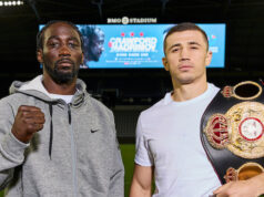Terence Crawford looks to become a four-weight world champion when he challenges WBA super welterweight champion, Israil Madrimov in Los Angeles on Saturday Photo Credit: Mark Robinson/Matchroom Boxing