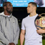 Crawford and Madrimov face-to-face at BMO Stadium ahead of Saturday’s showdown Photo Credit: Mark Robinson/Matchroom Boxing