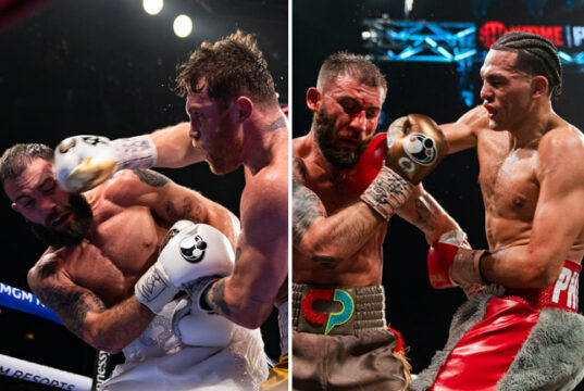 Caleb Plant says Canelo is more powerful than David Benavidez Photo Credit: Ryan Hafey / Premier Boxing Champions