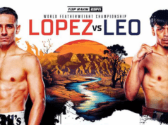 Lopez defends his world title against former champion Leo (Poster - Top Rank)