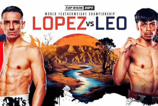 Lopez defends his world title against former champion Leo (Poster - Top Rank)