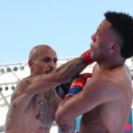 Morrell laboured somewhat against Kalajdzic (Photo Credit: Mark Robinson Matchroom Boxing)