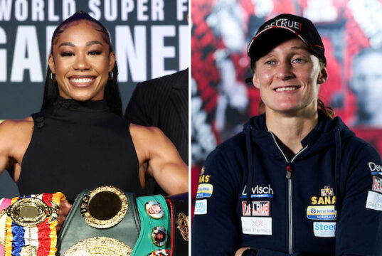 Alycia Baumgardner defends her super featherweight world titles against Delfine Persoon on Friday in Atlanta Photo Credit: Ed Mulholland/ Mark Robinson/Matchroom