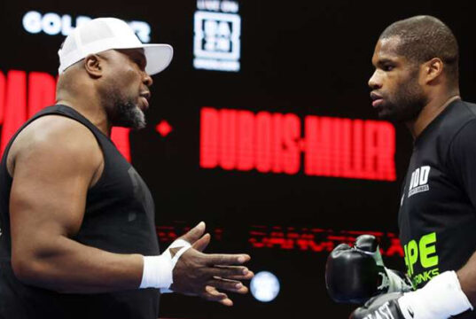Don Charles pictured next to Daniel Dubois (Photo Credit: DAZN)