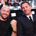 Fury alongside Eddie Hearn at ringside for Joshua vs Dubois Photo Credit: Mark Robinson Matchroom Boxing