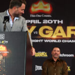 Hearn and De La Hoya have never been the best of friends (Photo Credit: Ed Mulholland, Matchroom Boxing)