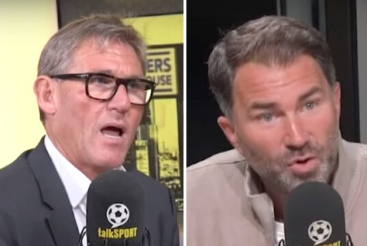 Hearn and Jordan have not exactly been the best of friends over the past couple of years (Photo Credit: talkSPORT YT)