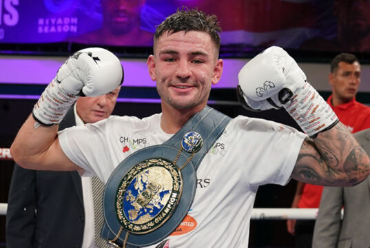 Sam Noakes retained his European lightweight title with an eighth round retirement win over Gianluca Ceglia at York Hall Photo Credit: Stephen Dunkley/Queensberry Promotions