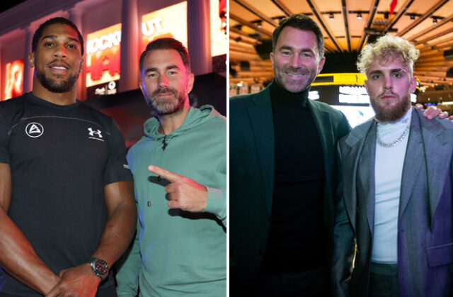Eddie Hearn admits he would enjoy seeing Anthony Joshua fight Jake Paul. Photo credit: Mark Robinson Matchroom Boxing/Michelle Farsi for Matchroom/MSG Photos Eddie Hearn admits he would enjoy seeing Anthony Joshua fight Jake Paul. Photo credit: Mark Robinson Matchroom Boxing/Michelle Farsi for Matchroom/MSG Photos