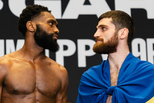 Jaron Ennis defends his IBF welterweight world title against Karen Chukhadzhian in Philadelphia on Saturday, live on DAZN Photo Credit: Ryan Hafey/Premier Boxing Champions