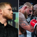 Canelo Alvarez says his desire to face Jake Paul increased after watching his win over Mike Tyson Photo Credit: Melina Pizano/Matchroom/Esther Lin/ Most Valuable Promotions