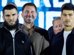 There appeared to be frostiness between Bivol and Beterbiev Photo Credit: Mark Robinson Matchroom Boxing