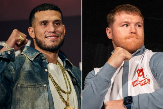 David Benavidez believes he can entice Canelo Alvarez into a ring with him Photo Credit: Esther Lin/Premier Boxing Champions/Ed Mulholland/Matchroom