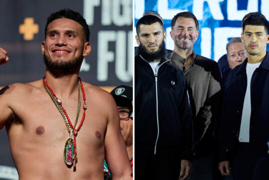 David Benavidez is eyeing a shot at the winner of the rematch between Artur Beterbiev and Dmitry Bivol Photo Credit: Mark Robinson/Matchroom Boxing/Esther Lin/ Premier Boxing Champions