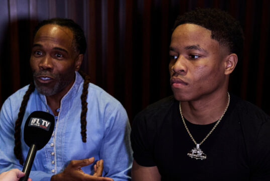 Floyd Schofield Sr initially accused Shakur Stevenson's team of poisoning his son Photo Credit: Mark Robinson Matchroom Boxing