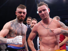 Lewis Crocker defeated Paddy Donovan by eighth round disqualification on a controversial night in Belfast Photo Credit: Mark Robinson Matchroom Boxing