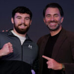 Brown alongside promoter Eddie Hearn Photo Credit: Dave Thompson Matchroom Boxing