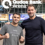 Wyllie alongside promoter Eddie Hearn Photo Credit: Matchroom Boxing