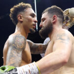 Whittaker and Cameron embrace after their rematch Photo Credit: Lawrence Lustig/BOXXER