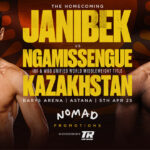 Janibek Alimkhanuly defends his middleweight world titles against Anauel Ngamissengue in Kazakhstan on Saturday Photo Credit: Top Rank