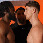 Dos Santos and Rea face-to-face after Thursday’s weigh in Photo Credit: GBM Sports