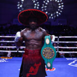 Khalil Coe after winning his light heavyweight fight on Friday, May 30, 2025 at Domo Alcade in Guadalajara, Mexico. Mandatory Credit: Melina Pizano/ Matchroom