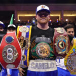 Canelo Alvarez became undisputed super middleweight champion with a points win over William Scull in Saudi Arabia and set up a September 12 showdown with Terence Crawford Photo Credit: Leigh Dawney/Queensberry