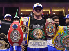 Canelo Alvarez became undisputed super middleweight champion with a points win over William Scull in Saudi Arabia and set up a September 12 showdown with Terence Crawford Photo Credit: Leigh Dawney/Queensberry