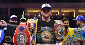 Canelo Alvarez became undisputed super middleweight champion with a points win over William Scull in Saudi Arabia and set up a September 12 showdown with Terence Crawford Photo Credit: Leigh Dawney/Queensberry