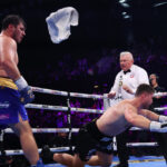 Dave Allen scored a brutal knockout of Johnny Fisher in the fifth round of their rematch at the Copper Box Arena Photo Credit: Mark Robinson Matchroom Boxing