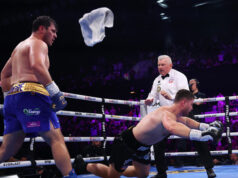 Dave Allen scored a brutal knockout of Johnny Fisher in the fifth round of their rematch at the Copper Box Arena Photo Credit: Mark Robinson Matchroom Boxing