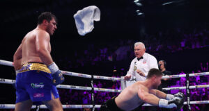 Dave Allen scored a brutal knockout of Johnny Fisher in the fifth round of their rematch at the Copper Box Arena Photo Credit: Mark Robinson Matchroom Boxing