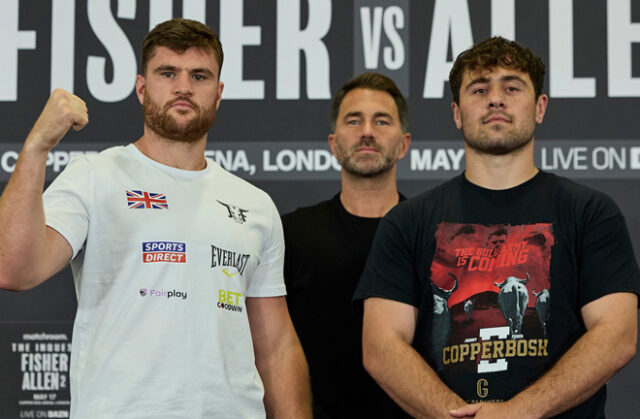 Johnny Fisher will face Dave Allen in a rematch on Saturday at Copper Box Arena photo: Mark Robinson Matchroom Boxing Johnny Fisher will face Dave Allen in a rematch on Saturday at Copper Box Arena photo: Mark Robinson Matchroom Boxing