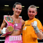 Terri Harper defended her WBO lightweight title with a points win over Natalie Zimmermann in Doncaster Photo Credit: GBM Sports