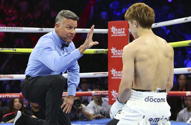 Inoue was dropped in the second round Photo Credit: Mikey Williams/Top Rank