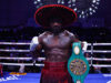 Khalil Coe celebrates his sixth round stoppage of Manuel Gallegos Melina Pizano/Matchroom