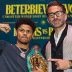 Stevenson alongside Hearn Photo Credit: Mark Robinson Matchroom Boxing