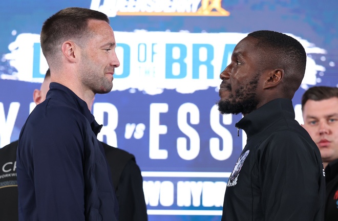 Taylor and Essuman face-to-face at Thursday's press conference Photo Credit: Leigh Dawney/Queensberry