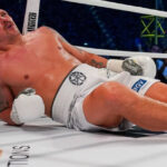 Usyk was given several minutes to recover from what was deemed a low blow Photo Credit: Photo Credit: Stephen Dunkley/Queensberry Promotions