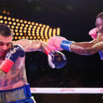 Richardson Hitchins stopped George Kambosos Jr to defend his IBF super lightweight belt Photo Credit: Geoffrey Knott/Matchroom Boxing