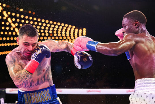 Richardson Hitchins stopped George Kambosos Jr to defend his IBF super lightweight belt Photo Credit: Geoffrey Knott/Matchroom Boxing
