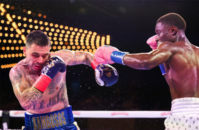 Richardson Hitchins stopped George Kambosos Jr to defend his IBF super lightweight belt Photo Credit: Geoffrey Knott/Matchroom Boxing Richardson Hitchins stopped George Kambosos Jr to defend his IBF super lightweight belt Photo Credit: Geoffrey Knott/Matchroom Boxing