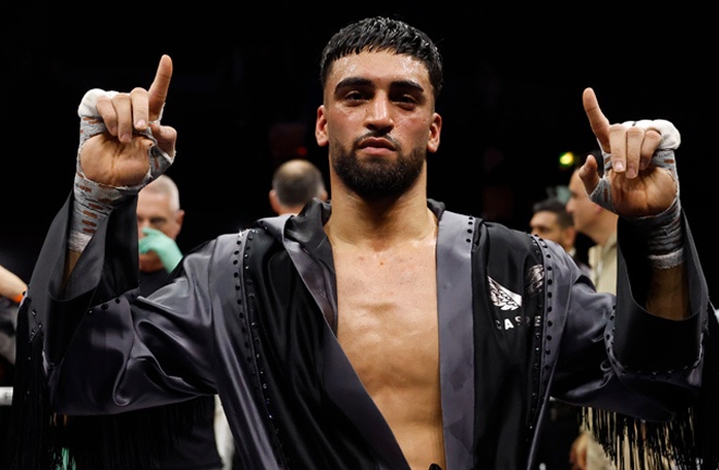 Azim is keen to face Kambosos Jr Photo Credit: Lawrence Lustig/BOXXER