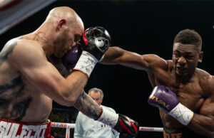 Mbilli stops Sulecki in the first round Credit: Vincent Ethier/Eye Of The Tiger