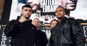 Jack Catterall next to Harlem Eubank ahead of fight week Credit: Mark Robinson/Matchroom Boxing