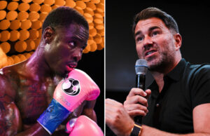 Eddie Hearn unhappy over Hitchins' post fight free agent comments Photo Credit: Geoffrey Knott/Matchroom Boxing