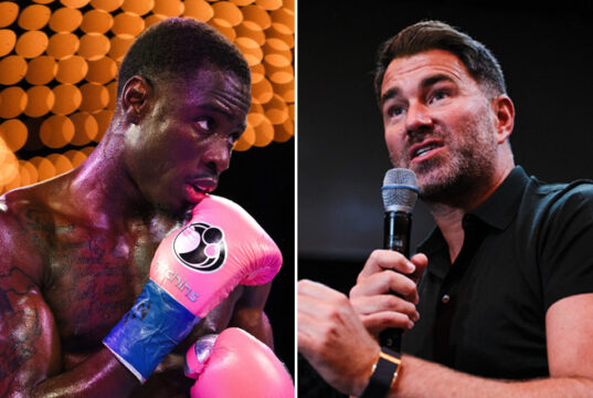 Eddie Hearn unhappy over Hitchins' post fight free agent comments Photo Credit: Geoffrey Knott/Matchroom Boxing