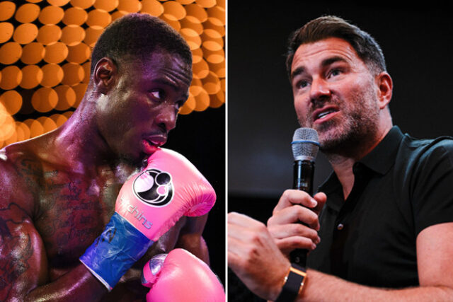 Eddie Hearn unhappy over Hitchins' post fight free agent comments Photo Credit: Geoffrey Knott/Matchroom Boxing Eddie Hearn unhappy over Hitchins' post fight free agent comments Photo Credit: Geoffrey Knott/Matchroom Boxing