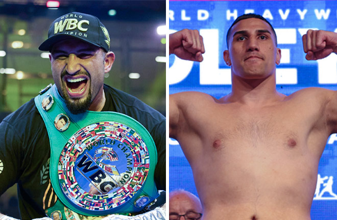 Agit Kabayel and Justis Huni next to each other after comparing Teddy Atlas Credit: Leigh Dawney/Queensberry/Mark Robinson/Matchroom Boxing